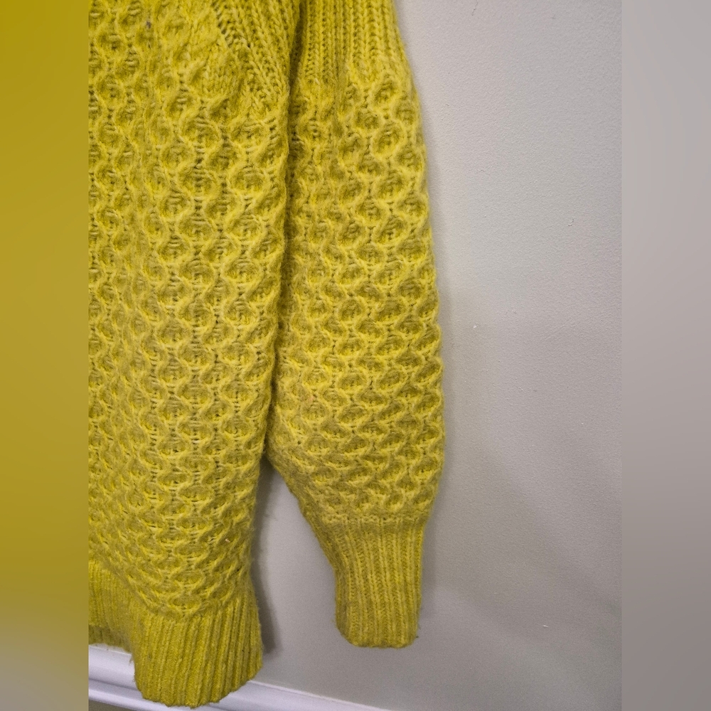 Anthropologie Bia Alpaca Mock Neck Oversized Sweater - Yellow Xs - Picture 4 of 8